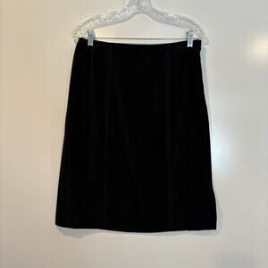 Talbots Black Vegan Faux Suede Pencil Skirt Career Stretch Womens Size 10 (1405)